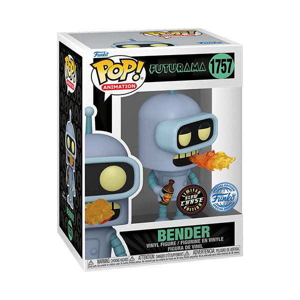 Funko Pop ! Animation Futurama (1757) Bender  Vinyl Figure Chase Special Glows