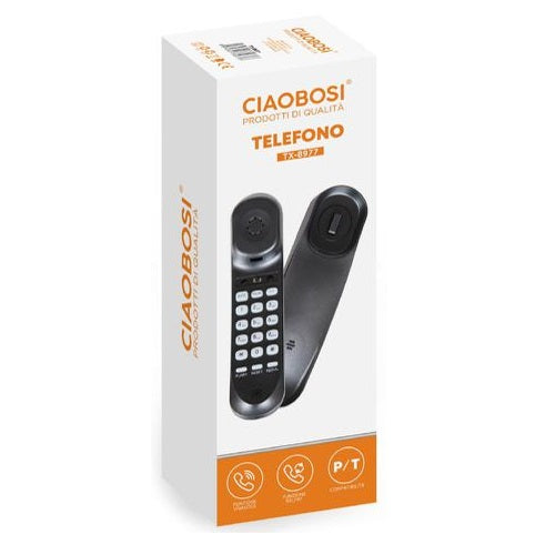 CiaoBosi - Telefono Fisso a Parete o Tavolo Tasti Grandi Hotel Ufficio Casa Nero