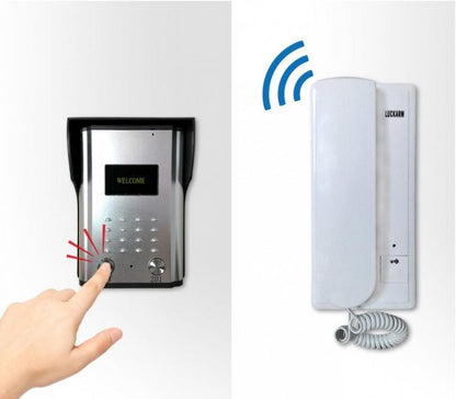 Kit Citofono Monofamiliare Cornetta 2 Fili Apriporta Cancello Da Interno Esterno