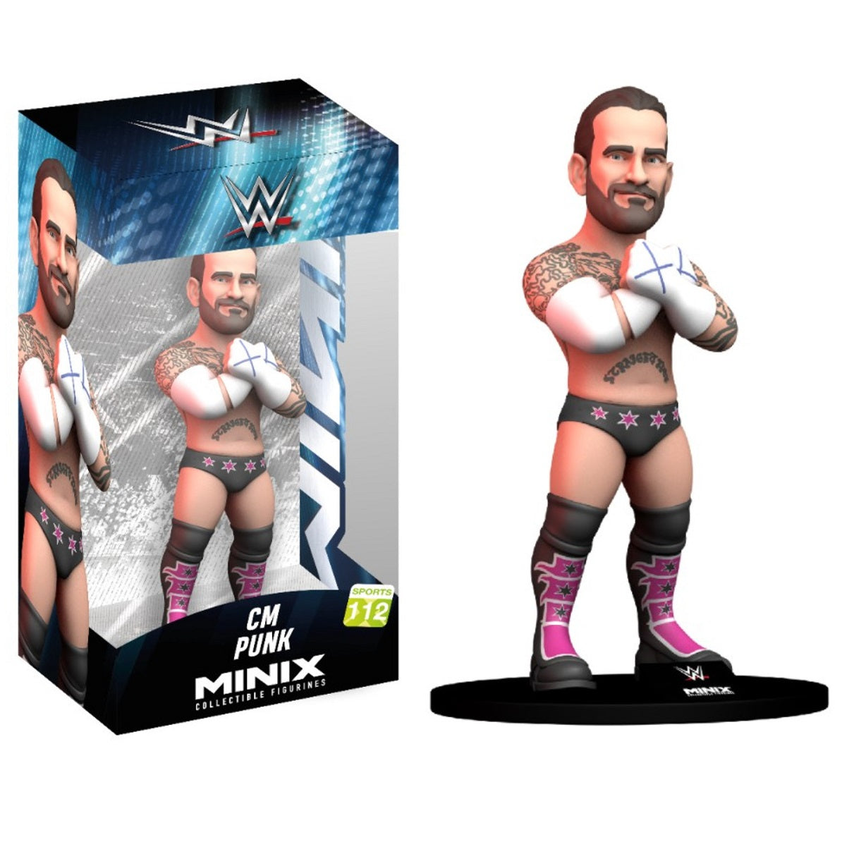 Minix WWE CM Punk (Sports 112) Figure Wrestling Statua PVC 12Cm