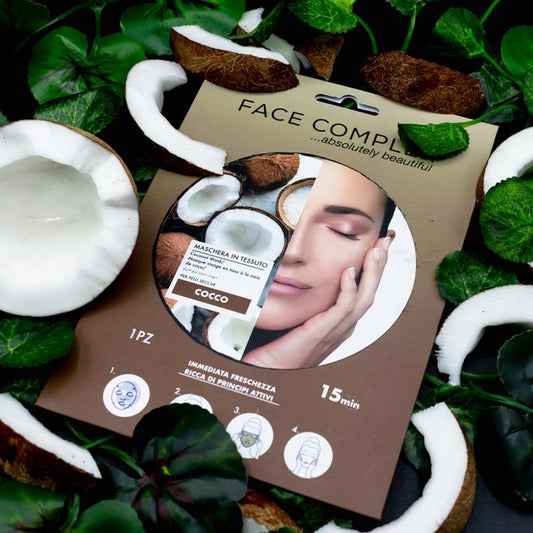 Face Complex Maschera In Tessuto Viso Per Pelli Secche Idratante Lenitiva |Cocco