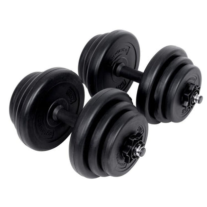 Set 2 Manubri Coppia Pesi Regolabili Componibili 2X5-10Kg Palestra Bodybuilding