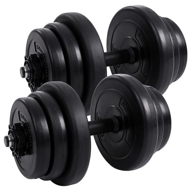 Set 2 Manubri Coppia Pesi Regolabili Componibili 2X5-10Kg Palestra Bodybuilding