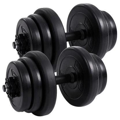 Set 2 Manubri Coppia Pesi Regolabili Componibili 2X5-10Kg Palestra Bodybuilding