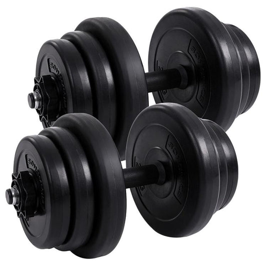 Set 2 Manubri Coppia Pesi Regolabili Componibili 2X5-10Kg Palestra Bodybuilding