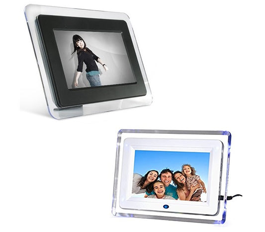 CORNICE DIGITALE 7 USB FOTO VIDEO MONITOR MP3 JPG SD AVI TELECOMANDO BIANCA NERA