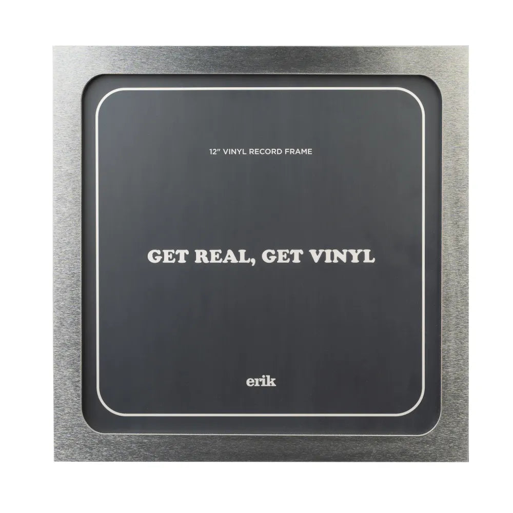 Cornice per Vinile (Argento) Porta Disco Vinile da Parete 35,5 x 35,5 in MDF e Vetro Metacrilato | Cornice Quadrata per Copertina di Album con Accessori per Appenderla - Poster Packaging Protettivo (Grigio Silver)