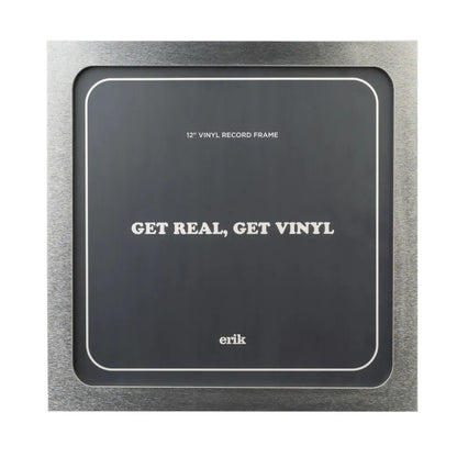 Cornice per Vinile (Argento) Porta Disco Vinile da Parete 35,5 x 35,5 in MDF e Vetro Metacrilato | Cornice Quadrata per Copertina di Album con Accessori per Appenderla - Poster Packaging Protettivo (Grigio Silver)