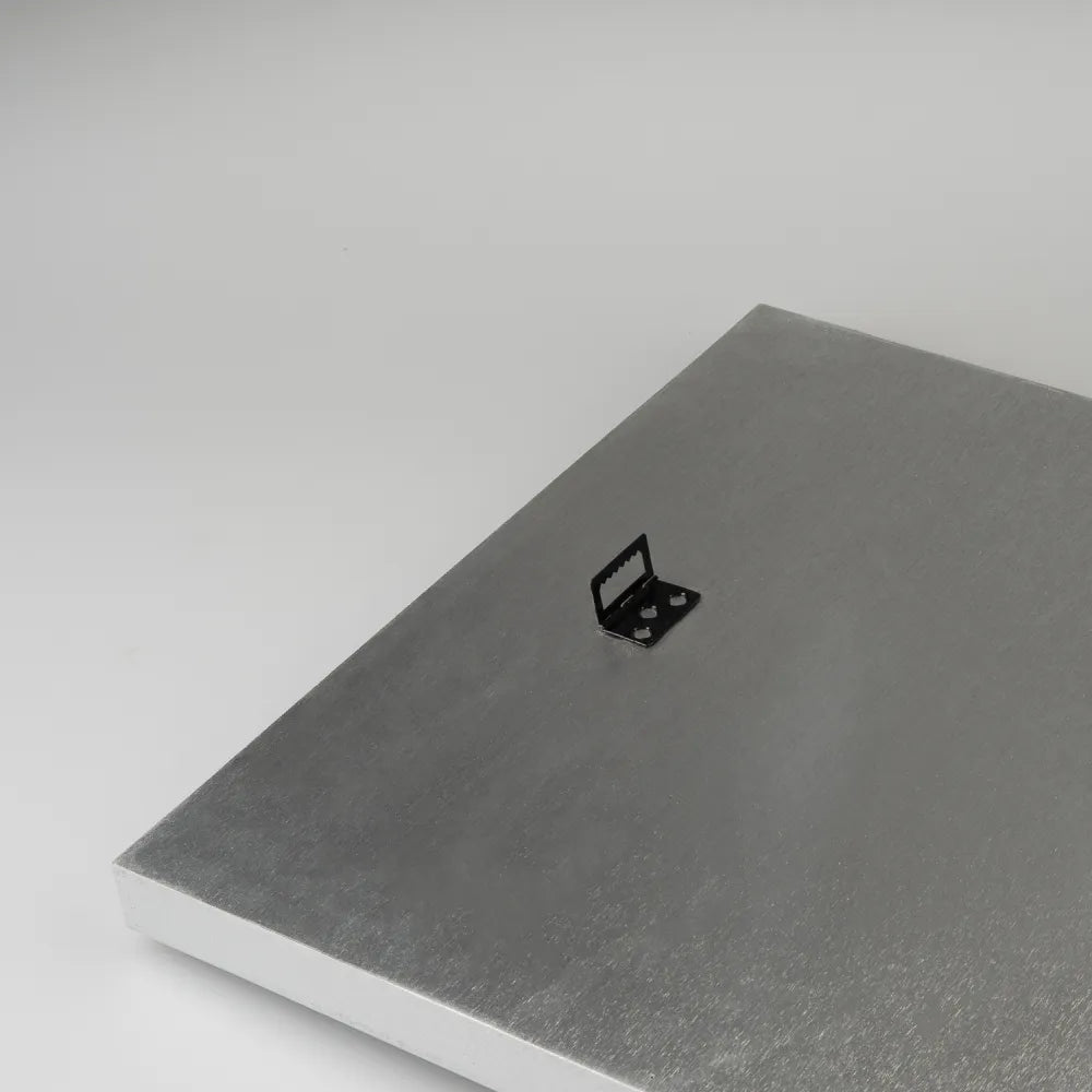 Cornice per Vinile (Argento) Porta Disco Vinile da Parete 35,5 x 35,5 in MDF e Vetro Metacrilato | Cornice Quadrata per Copertina di Album con Accessori per Appenderla - Poster Packaging Protettivo (Grigio Silver)