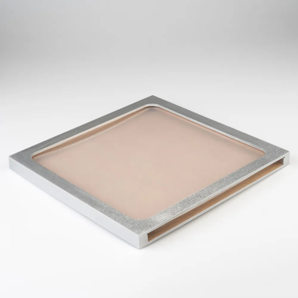 Cornice per Vinile (Argento) Porta Disco Vinile da Parete 35,5 x 35,5 in MDF e Vetro Metacrilato | Cornice Quadrata per Copertina di Album con Accessori per Appenderla - Poster Packaging Protettivo (Grigio Silver)