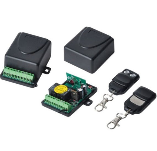 Kit Ricevitore Relè+ 2 Telecomandi Universale Radiocomando 433Mhz Cancelli Luci