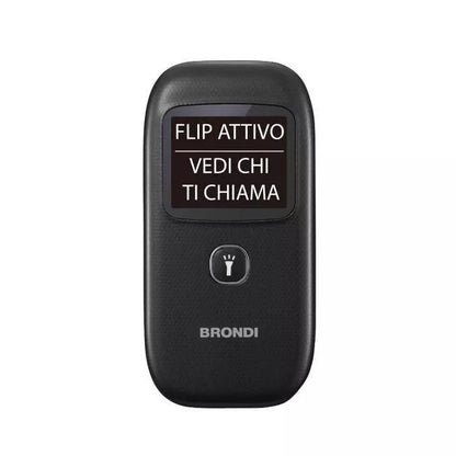 BRONDI CELLULARE WINDOW+ 4.5 A COLORI/FLIP DUAL SIM APERTURA A CONCHIGLIA - NERO