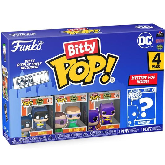 Funko Bitty Pop! Dc Comics 4Pack - Batman/The Riddler /Batgirl + Figure Mystery