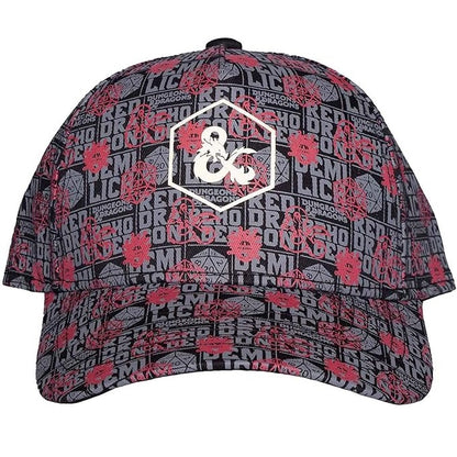 Difuzed - Dungeons & Dragons Logo Ufficiale D&D Strapback - Berretto Cappello con Visiera Curva Stile Baseball Cap Nero
