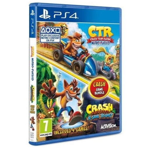 BUNDLE CRASH BANDICOOT N SANE TRILOGY + CTR TEAM RACING PS4 2 DISCHI ITALIANO EU