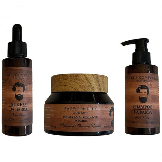 Face Complex Set Completo Barba Uomo Men Style Siero Crema Ammorbidente Shampoo
