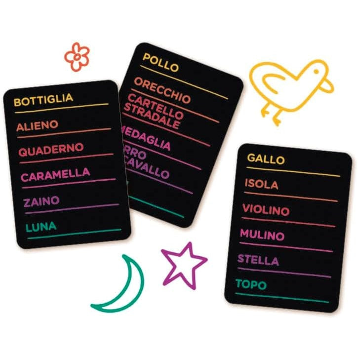 Clementoni -  Gioco da Tavolo Disco Draw Party Game con Lavagna Girevole