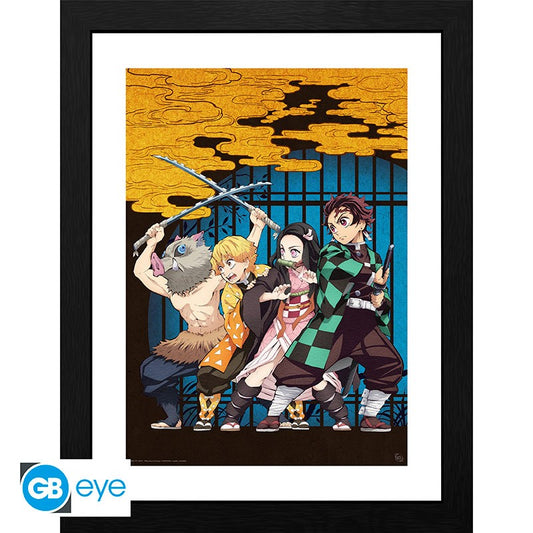 Abystyle: DEMON SLAYER (Tanjiro Draw) Poster Incorniciato Anime Cornice 30x40