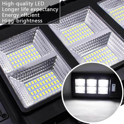 Lampione Stradale Faro Led 120W Pannello Solare Telecomando Sensore Crepuscolare