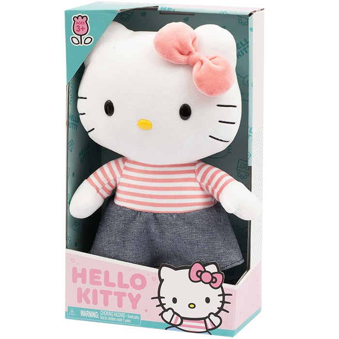 Peluche Hello Kitty Tutina Rosa Jeans 30Cm Pupazzo Morbido Da Collezione Plh1079
