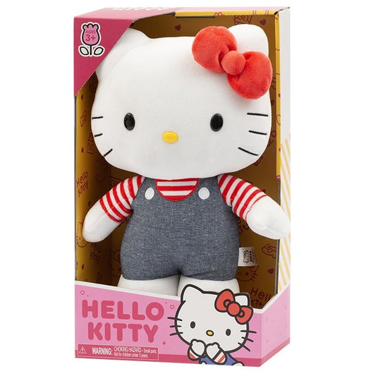 Peluche Hello Kitty Tutina Jeans Blu 30Cm Pupazzo Morbido Da Collezione Plh1077