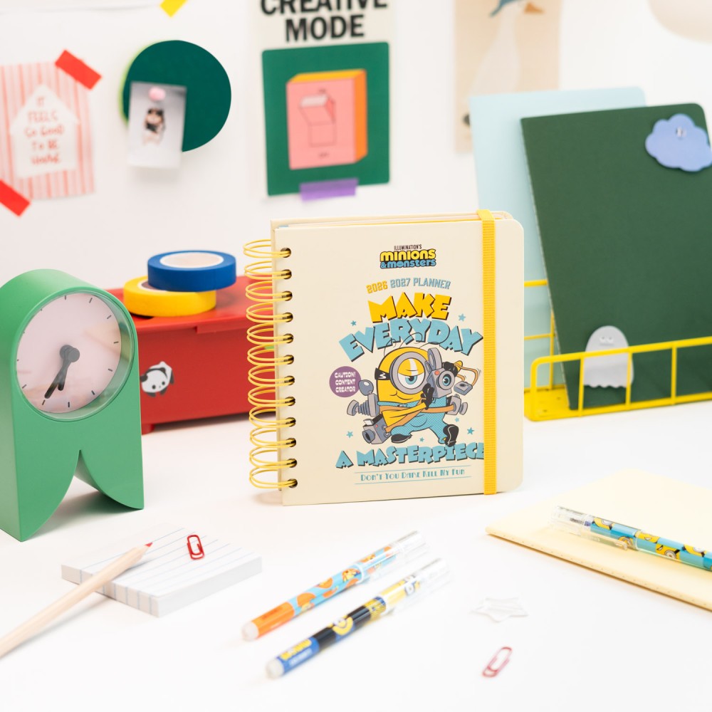 Minions - Diario Scolastico Scuola 2026 2027 Elementari/Medie - Agenda Giornaliera 2026 2027 11 Mesi con Copertina Rigida, Stickers e Divisori Illustrati (14 x 16 cm) - hardcover