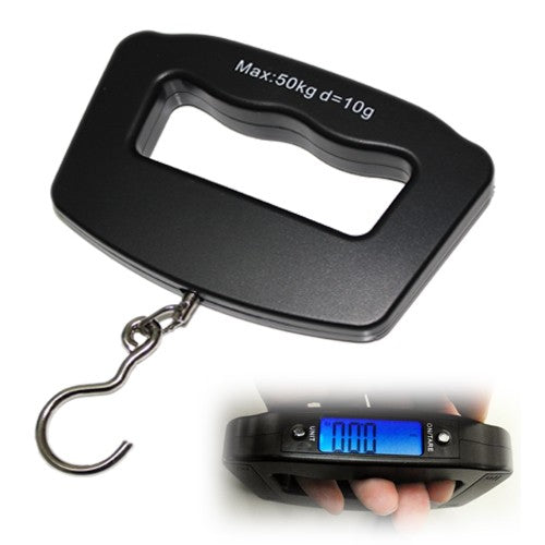 BILANCIA DA VIAGGIO 10g-50Kg PORTATILE PESA VALIGIE BAGAGLI display digitale LCD