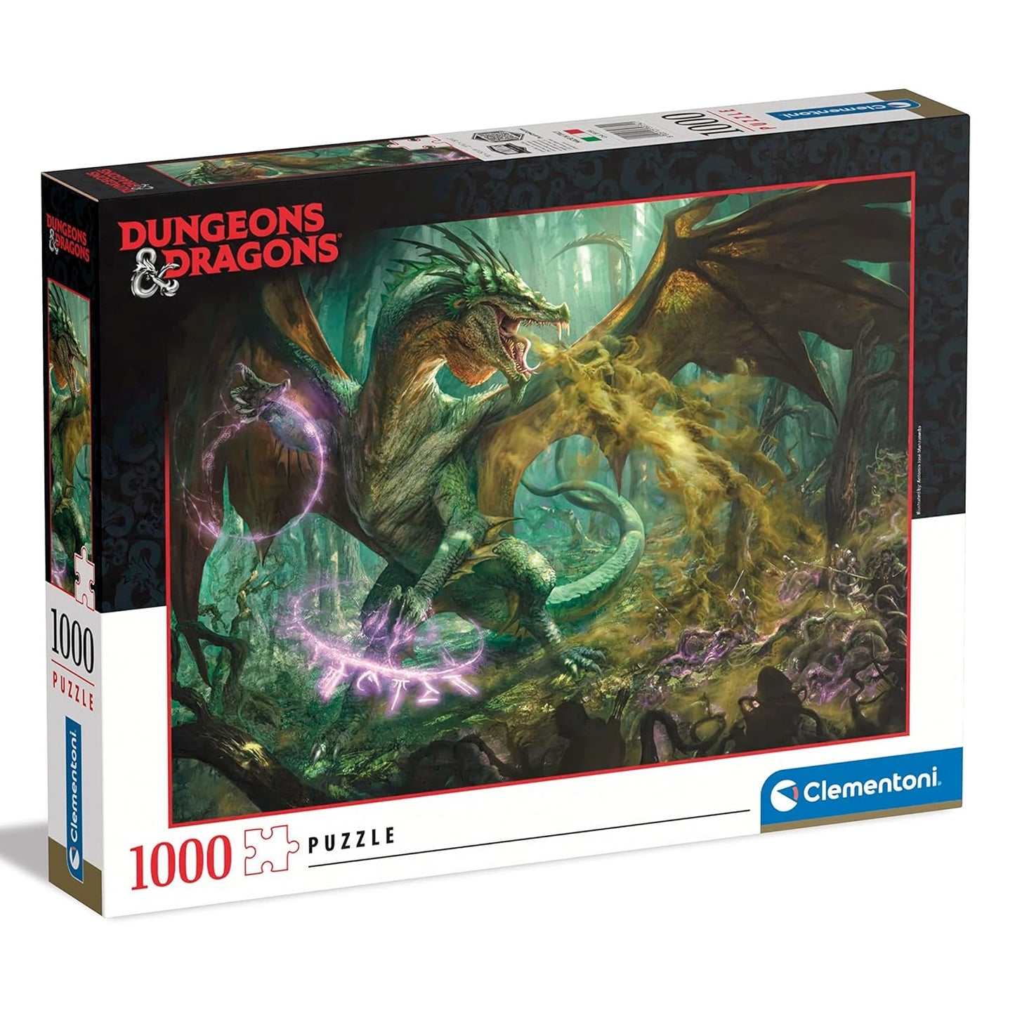 Clementoni- Puzzle Dungeons & Dragons Drago Verde -1000 Pezzi