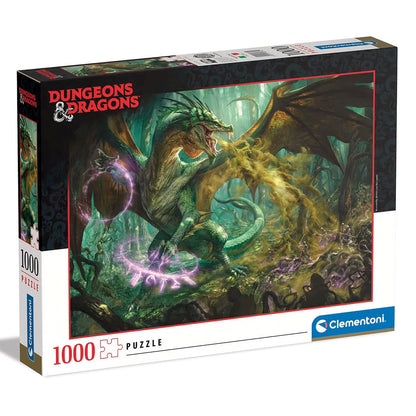 Clementoni- Puzzle Dungeons & Dragons Drago Verde -1000 Pezzi