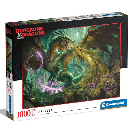 Clementoni- Puzzle Dungeons & Dragons Drago Verde -1000 Pezzi