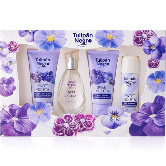 Tulipan Negro Sweet Viola Confezione Regalo Profumo Bagnoschiuma Deo Crema Corpo