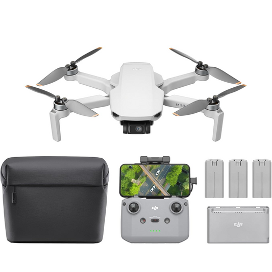 DJI Mini 4K Fly More Combo, Drone per adulti, Fotocamera 4K HD, < 249 g, stabilizzatore 3 assi, trasmissione video 10 km, Return automatico, 3 Batterie per tempo di volo max 93', QuickShots