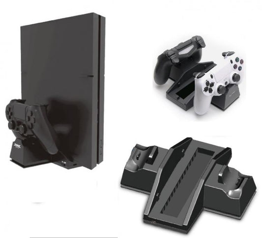 Supporto Verticale Per Ps4 Slim/Pro + Base Ricarica Joypad Controller Stand Dock