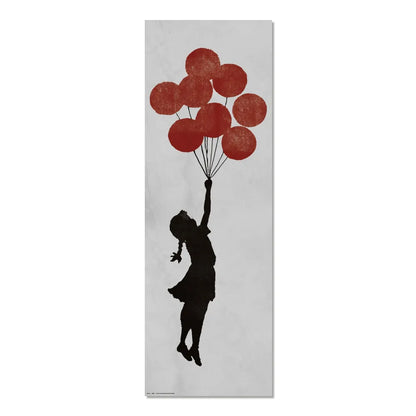 Maxi Poster XXL Porta o Parete - Artist (Girl Floating Original) Banksy Style Arte Incorniciabile per Cameretta, Gadget, Ufficio 53x158 cm