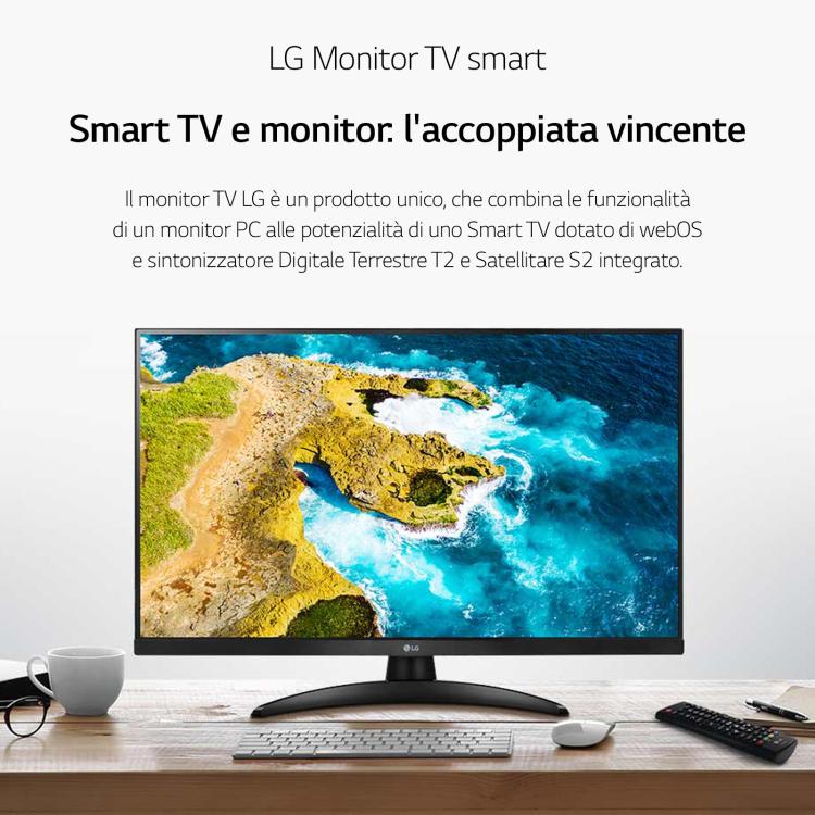 Lg Smart Tv 27" Led Full Hd Monitor 27Tq615S-Pz Nero Dvb/T2/S2 Wi-Fi Fhd Ips Ps5