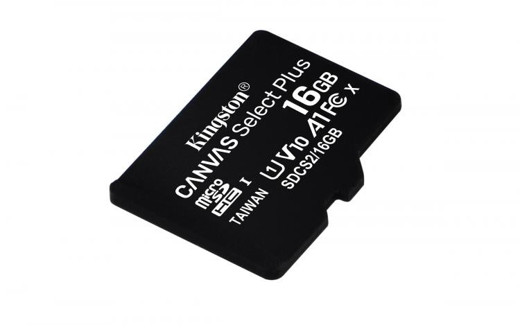 Kingston Micro Sd 16Gb + Adattatore Canvas Plus Sdcs2 32Gb Classe 10 100Mb/S