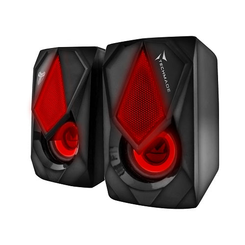 Techmade Casse Per Pc 2.0 Speaker Gaming  Computer 3W Luce Led  Multicolor Nero