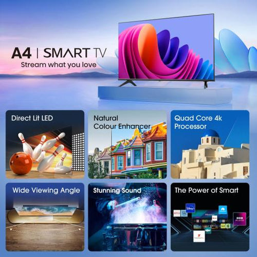 Hisense Smart Tv 40" Vidaa 40E43Nt Full Hd Led Android Wi-Fi Hdmi Usb Hdr Nero