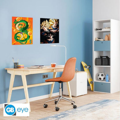 ABYSTYLE (DRAGON BALL Z) SET 2 CHIBI POSTER: "GOKU & SHENRON" (52X38) "GB EYE"