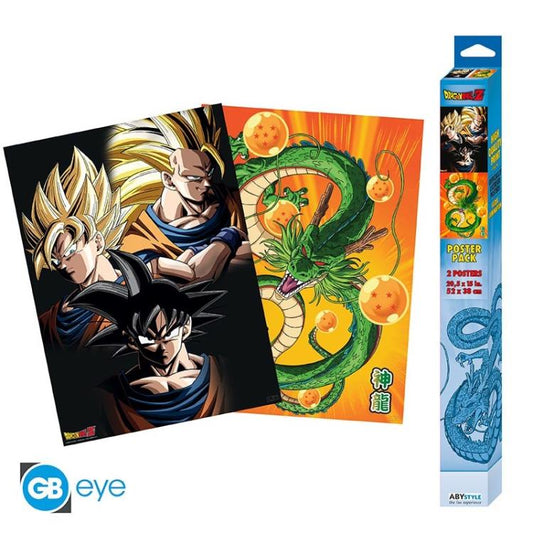 ABYSTYLE (DRAGON BALL Z) SET 2 CHIBI POSTER: "GOKU & SHENRON" (52X38) "GB EYE"