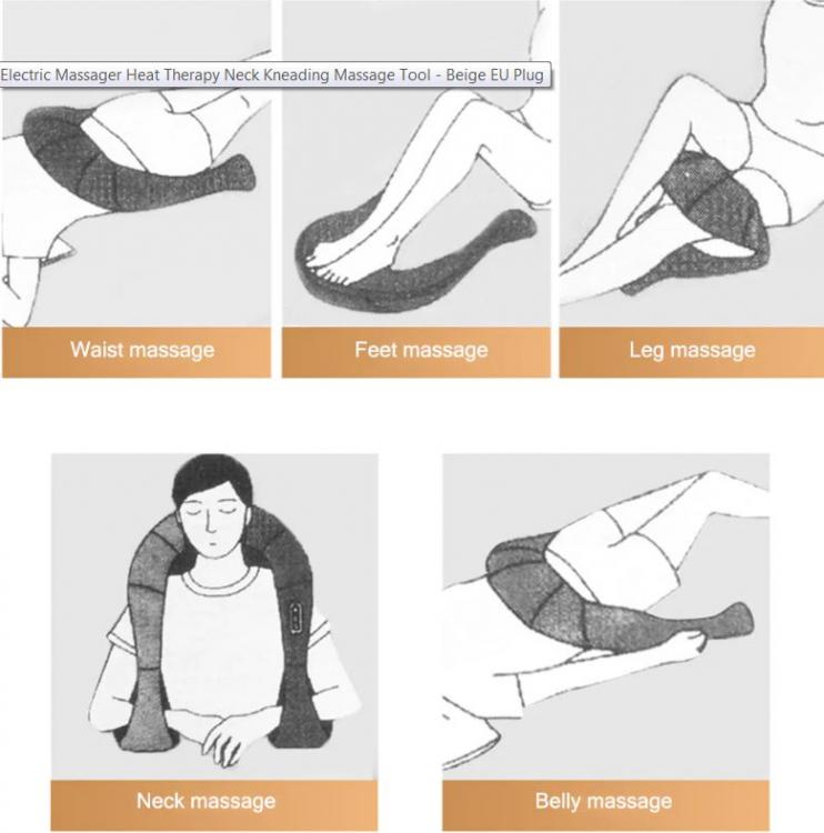 Massaggiatore Cervicale Shiatsu Rotante Collo Gambe Glutei Schiena Riscaldante