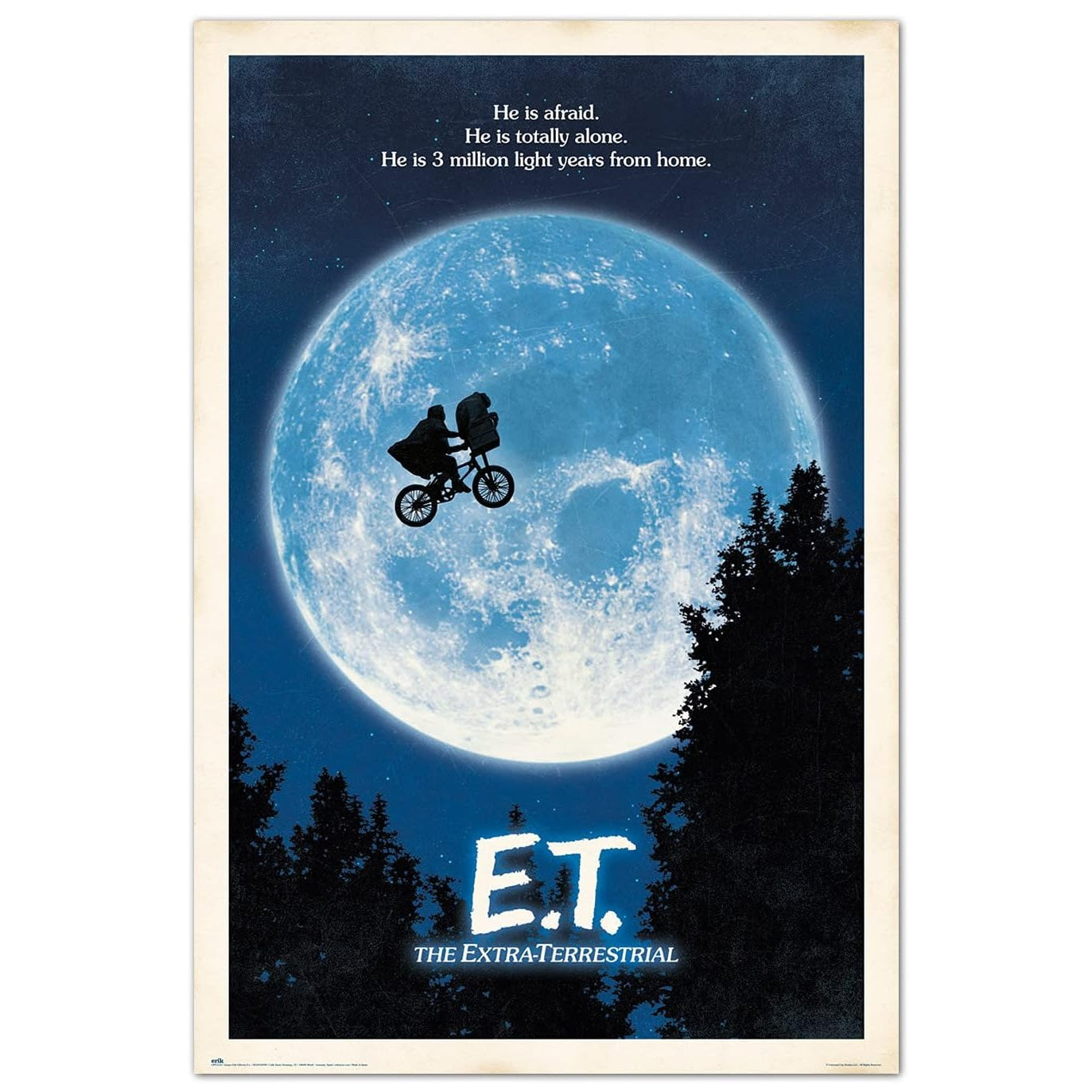 Maxi Poster Locandina (E.T. the Extra Terrestrial) Cinema Cult Extraterrestre TV Arte Incorniciabile Animation da Palestra Boxe Casa Ufficio Locanda Nerd 91x61 cm