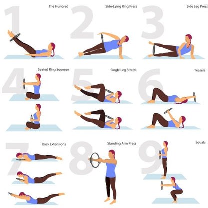 CERCHIO ANELLO PILATES RING MAGIC CIRCLE ATTREZZO FITNESS YOGA ACCESSORI -GRIGIO