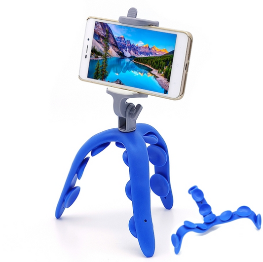 Supporto Cellulare Treppiedi Flessibile Smartphone Ventose Polipo Tripode Auto