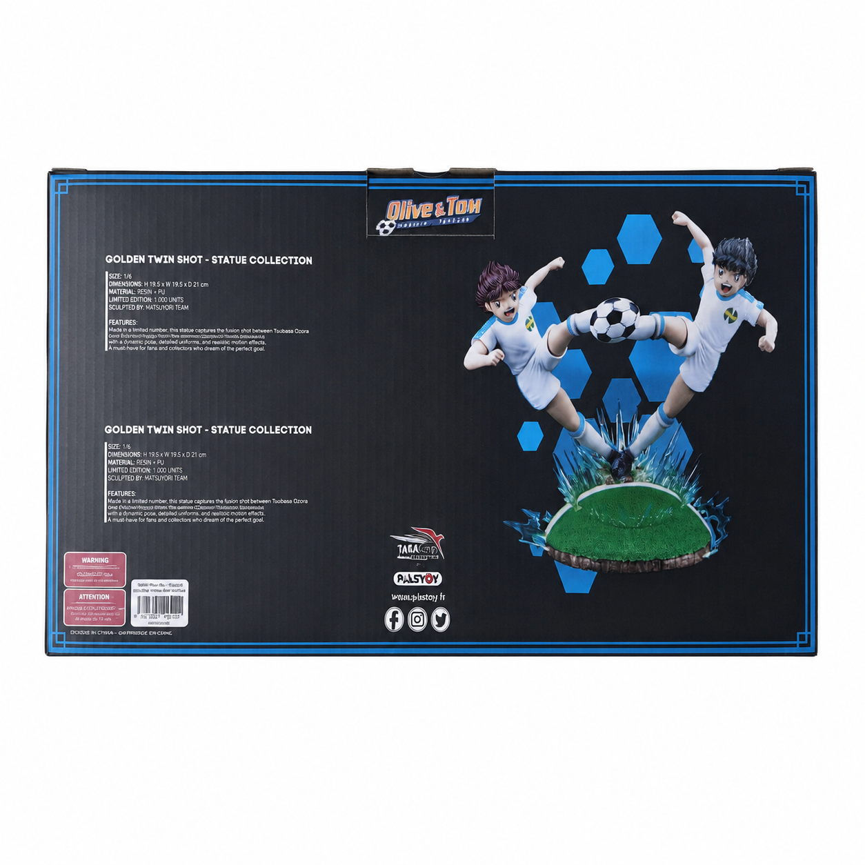 Plastoy Oliver Hutton e Tom Becker - Golden Twin Shoot Statua in Resina 3 cm Captain Tsubasa - Ozora Holly e Benji
