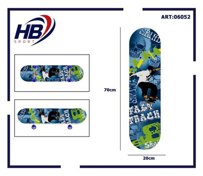 Hb Sport Skateboard Completo Ragazzi/Adulto Unisex Skate In Legno Colorato 70Cm