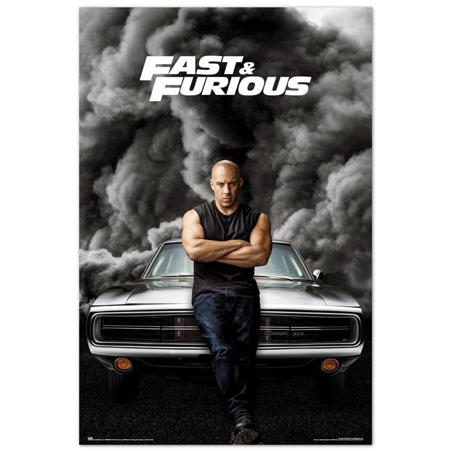 Maxi Poster Locandina (Fast & Furious) Cinema Auto da Corsa, Cult, TV, Arte Incorniciabile da Salone Casa Ufficio 91x61 cm