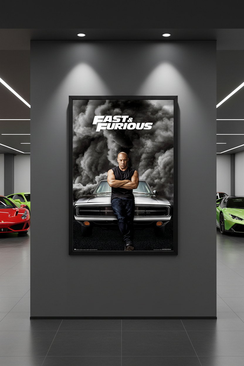 Maxi Poster Locandina (Fast & Furious) Cinema Auto da Corsa, Cult, TV, Arte Incorniciabile da Salone Casa Ufficio 91x61 cm
