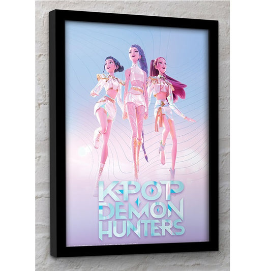 KPop Demon Hunters Trio Framed Cornice Quadro Collector Print 30x40cm