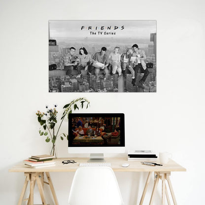 Maxi Poster (Friends-Lunch on a Skyscraper) 91x61 cm Incorniciabile da Muro Parete Nerd Ufficio Casa Cameretta
